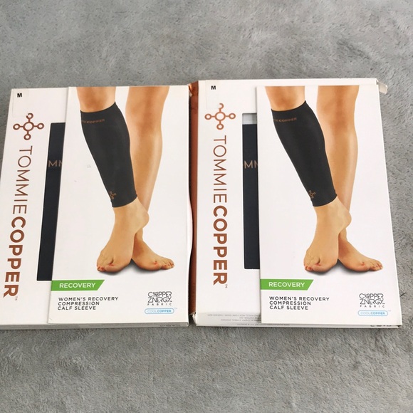 Tommie Copper A Pair of Core Compression Calf Sleeves Black Size S New - Picture 1 of 7